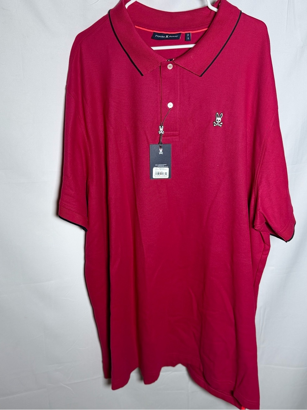 NWT Psycho Bunny Men's Red Polo with Contrast Trim